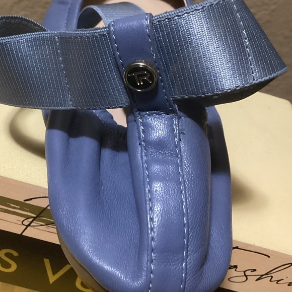 TARYN ROSE Blue/Gray Leather BALLET Flats size 8B - Picture 5 of 9